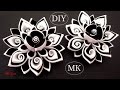 Резинки канзаши, МК / DIY Scrunchy with Kanzashi flower / Black & White Ribbon Flowers