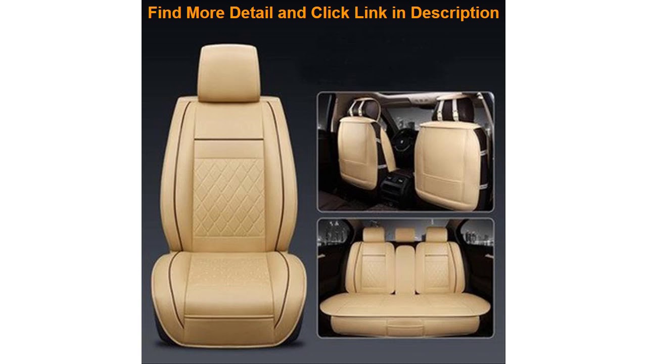 5 Seats Universal Car Seat Cover PU Leather Auto Front Back Rear Seat