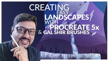 Drawing Easy Landscapes with Procreate 5X and Gal Shir brushes | By learn with tridib
