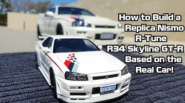 Building A Replica Nismo R-Tune R34 Skyline GT-R 1/24 Scale Model Car, Part 1/3. Aoshima model kit.
