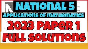 2023 National 5 Applications Of Maths Paper 1 Full Solutions