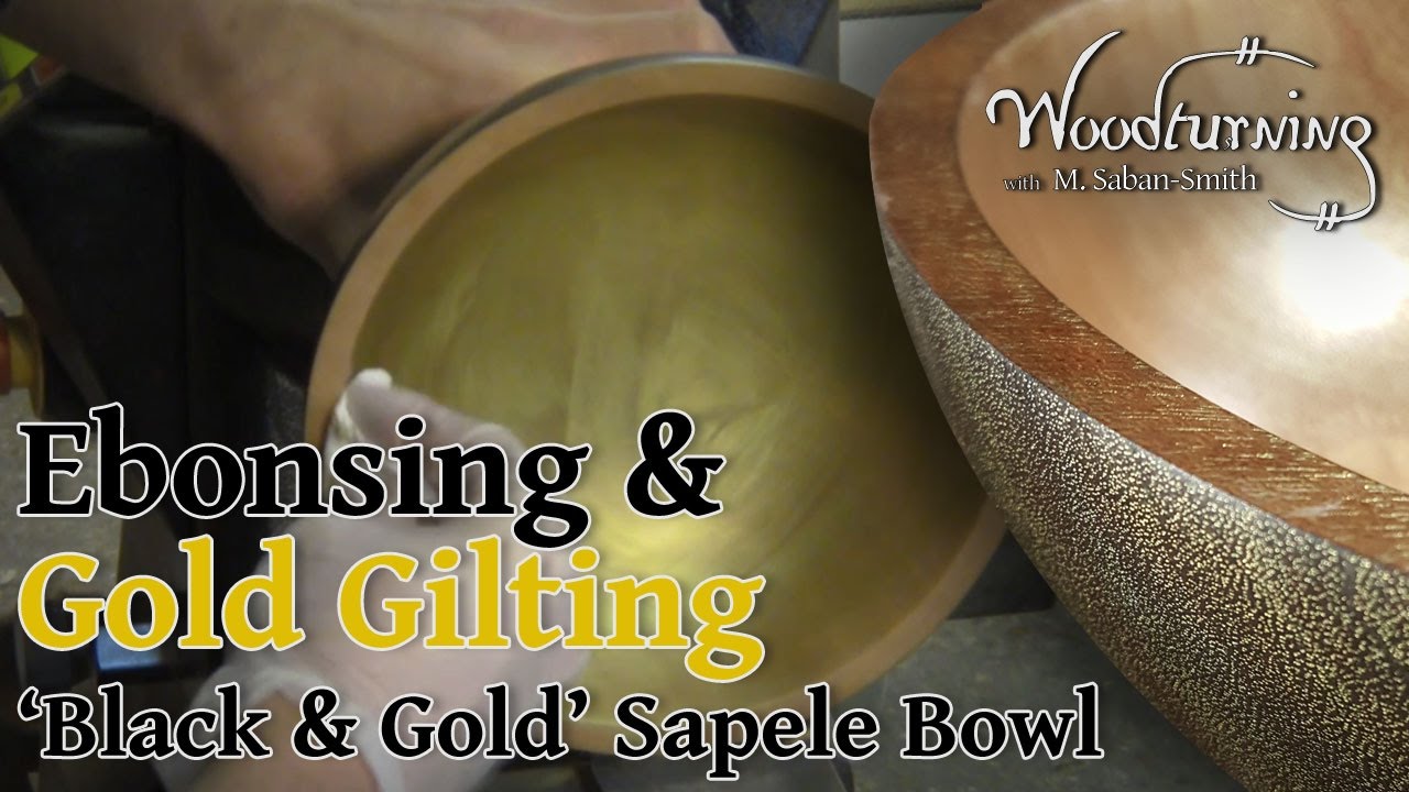 # 75 Токарные, Ebonising и золото Gilted Sapele Чаша