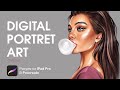 HOW TO DRAW BUBBLE GUM portrait. IPAD PRO + Procreate + Apple Pencil by PILNIKOVA.ART