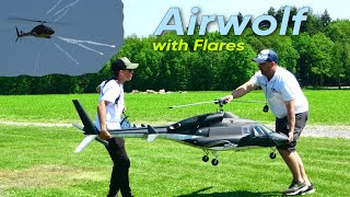 Stunning Airwolf RC Scale Model Flight Demonstration with shooting Flares