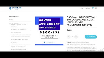 BSOC 131 INTRODUCTION TO SOCIOLOGY ENGLISH IGNOU SOLVED ASSIGNMENT 2019 2020