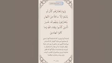 سوره یونس آیه 45صفحه 214 #قرآن #قرآن_كريم #قراءة #المصحف #ترند #البرزخ #روزه #المنشاوي #ترجمه_فارسی
