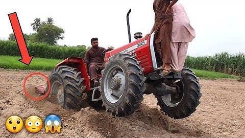 Mf 385 4x4 Power Test 4 wheel and 2 wheel drive with 5 Tine Chisel