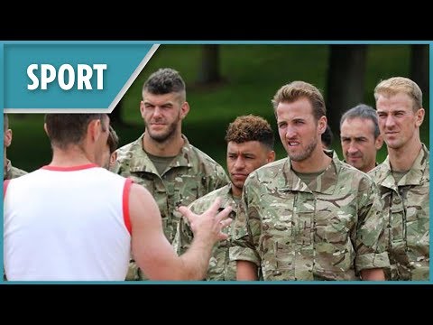 England squad trained with Royal Marines for the World Cup