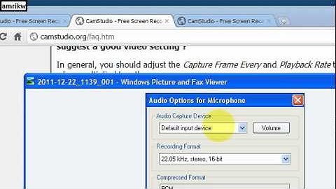 CamStudio2.6b settings to Screen Record Video Tutorials