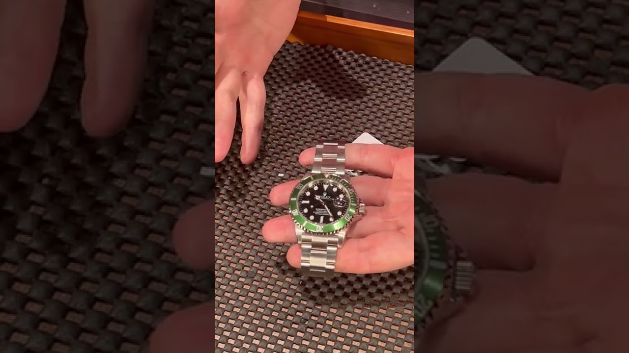 Rolex 16610LV Submariner 50th Anniversary SS Green Bezel (49505)