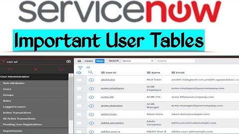 ServiceNow user Tables || #servicenow #tables  #interview || user administration