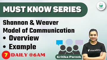 NTA UGC NET 2021 | Must Know Series by Kritika Pareek | Shannon & Weaver Model of Communication