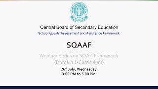 Webinar Series on SQAA Framework (SQAAF)  Domain 1: Curriculum