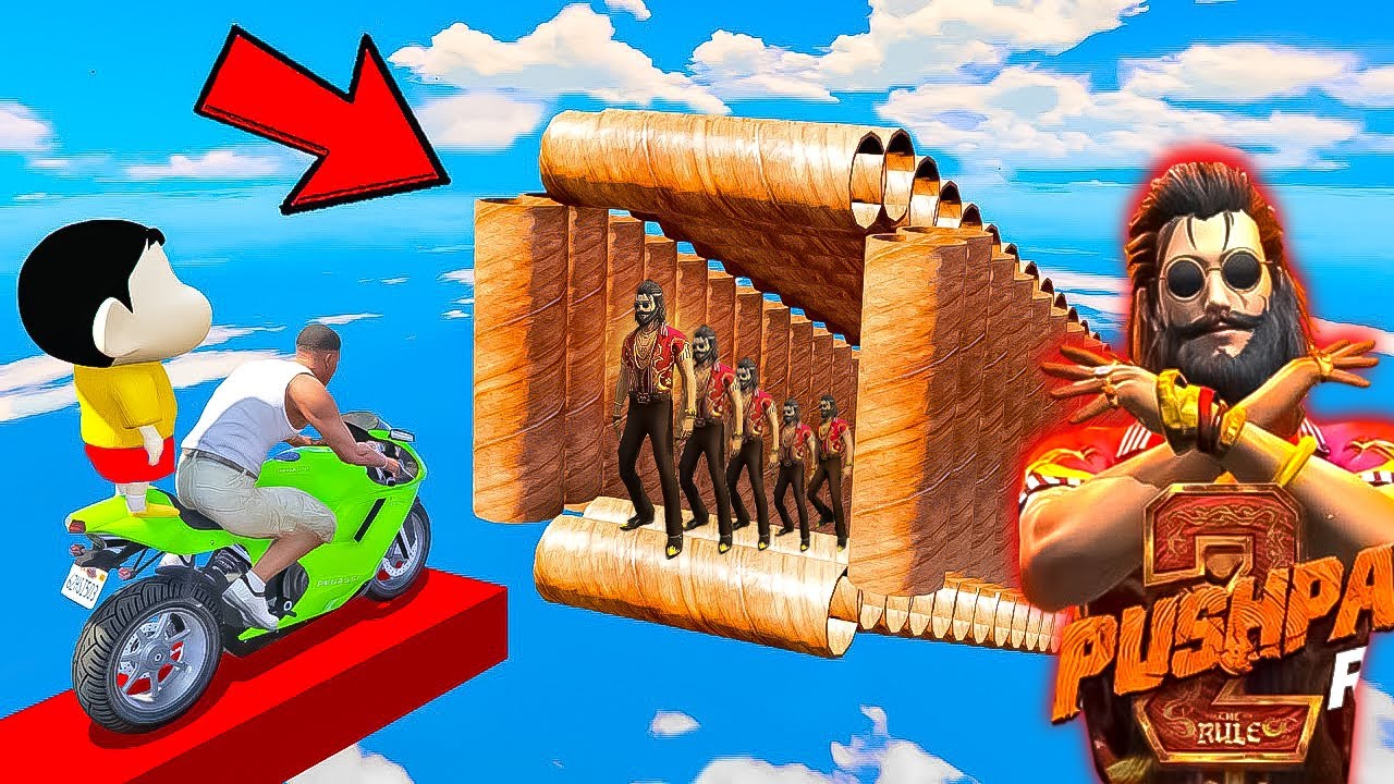 Shinchan & Franklin Saves Pushpa Raj From Granny Serbian Dancing Lady in GTA5 in Telugu