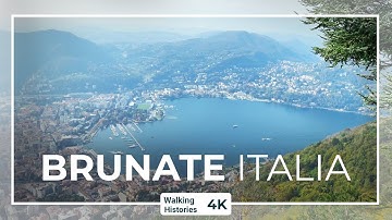 4k Walking Tour Brunate Italy | The Balcony of the Alps - Funicular Como Brunate