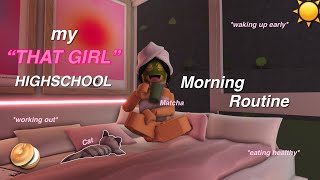 my 'THAT GIRL' highschool morning routine! 🥑 *Productive* | Bloxburg Family Roleplay | w/voices