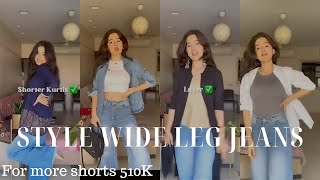 Style Wide Leg Jeans In Wearable Ways || Different Looks For Wide Leg Jeans 😍👖