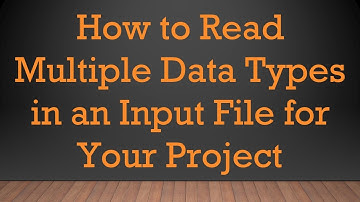How to Read Multiple Data Types in an Input File for Your Project