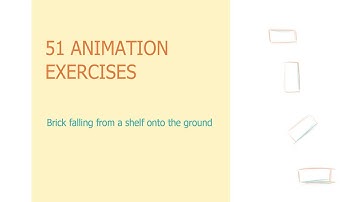 3 of 51 animation exercises: brick falling from a shelf onto the ground