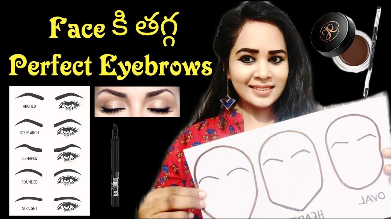 Eyebrow Shape For Your Face Shape in Telugu easy to find swetha