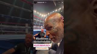 “I told him to use it!” 👊 Mike Tyson’s ringside reaction to Ngannou’s superman punch vs Tyson Fury