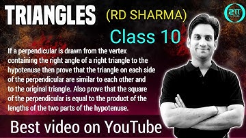 If the perpendicular is drawn from the vertex containing the right angle of a right triangle to the