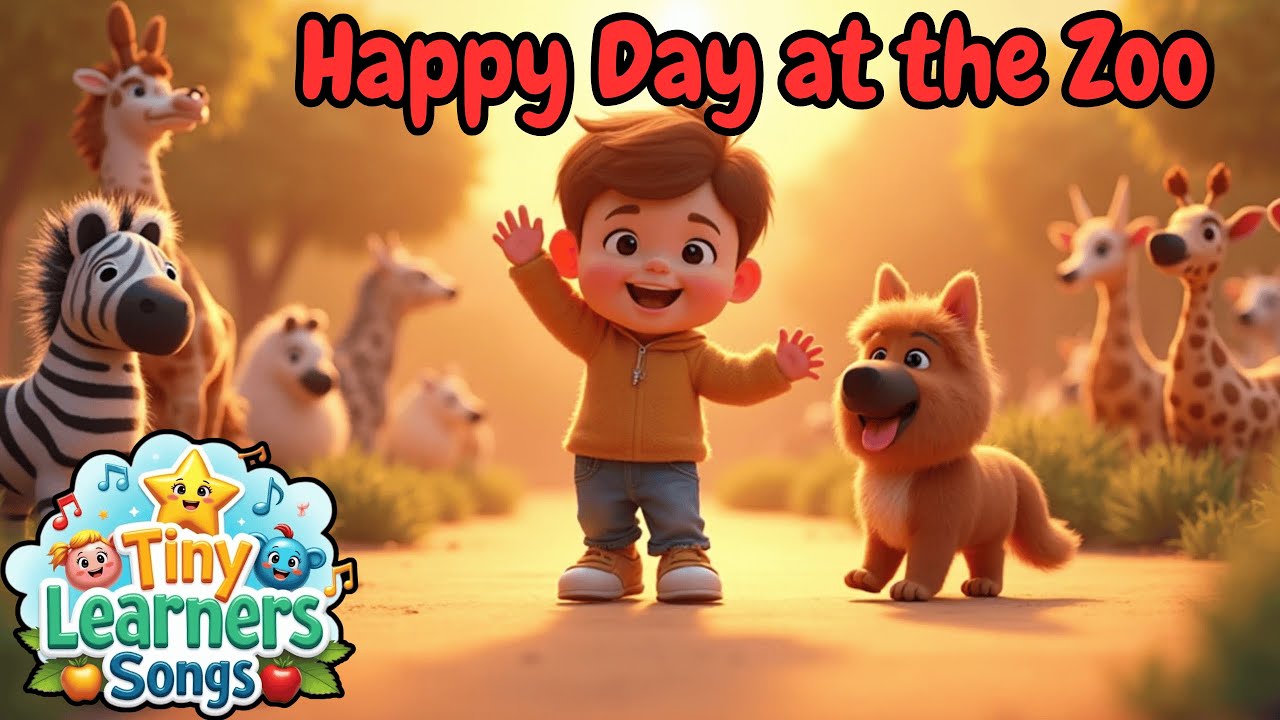 A Happy Day at the Zoo 🦒🐘 | Fun Animal Song for Kids | Tiny Learners Songs