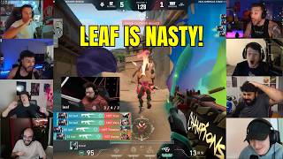 Valorant Streamers react To G2 Leaf UNREAL 4K against 100T In VCT