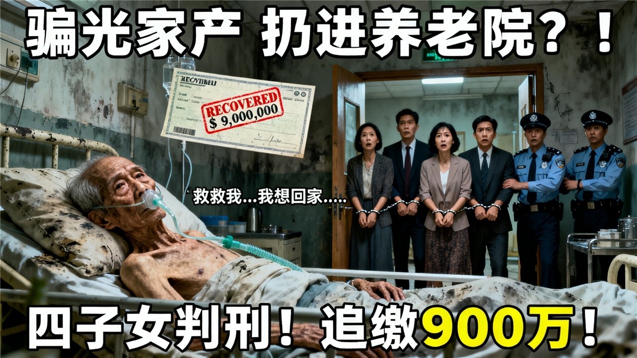华人老父签字后被亲生子女扔进廉价养老院17个月，差点病死！四子女被判坐牢最高6年+追缴900万！
