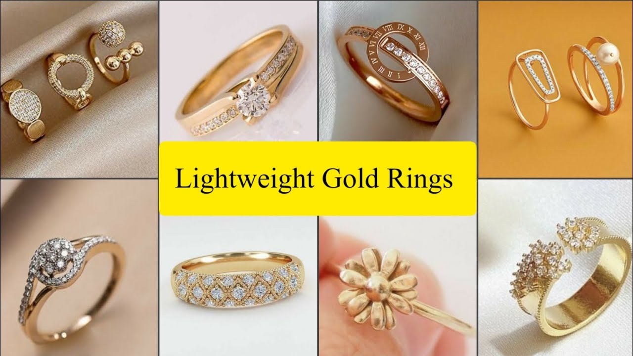 Lightweight Gold Rings designs || Gold rings 2023 - YouTube