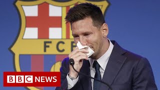 Lionel Messis Tearful Farewell To Barcelona - Bbc News