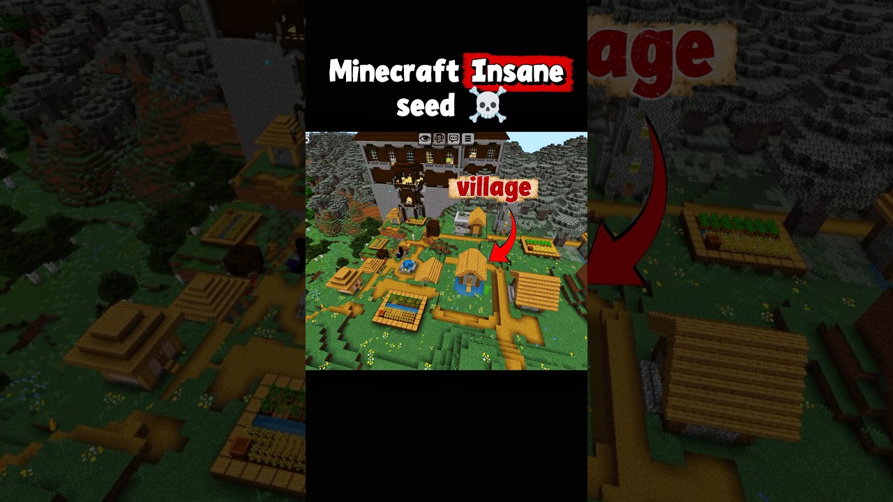 ⁣Minecraft insane seed for bedrock ☠️ #minecraft #shorts #gaming #usa