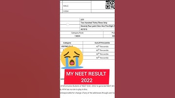 MY NEET RESULT 2022 🔥🔥😭😭