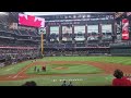 Moment of silence for Queen Elizabeth II at Texas Rangers vs  Blue Jays 9/9/22 national anthems