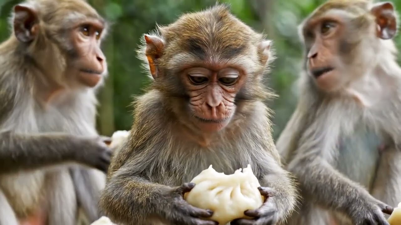 Real Monkey Makes 1000 Traditional Village Dumplings in 1 Hour! 🐒 #monkeyvideo #mukbang #cooking