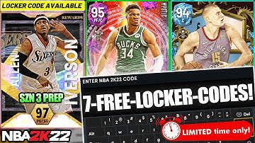 NEW LOCKER CODES AND 7 ACTIVE LOCKER CODES FOR GUARANTEED FREE PLAYERS, PACKS, FREE MT IN NBA 2K22
