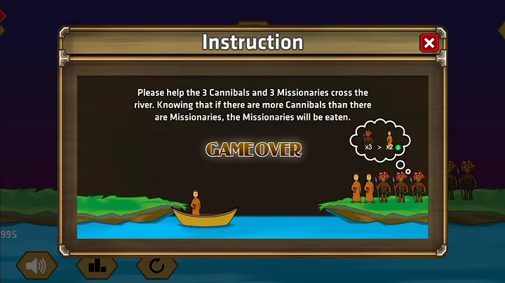 River IQ chapter 3 ( Please help the 3 Cannibals and 3 Missionaries cross the river) 🙃☺