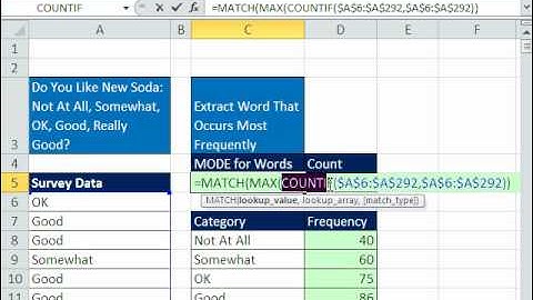 Excel Magic Trick 592: Extract Word That Occurs Most Frequently - MODE for Word - Data Array Formula