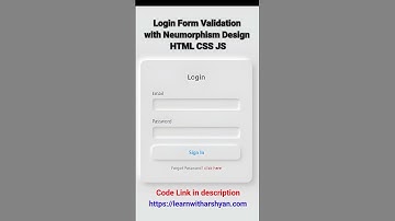 Login Form Validation with Neumorphism Design | HTML CSS JS #formvalidation #neumorphism