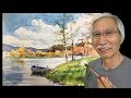 [ Eng sub ] How to draw Autumn Pond | Watercolor Tips 水彩画の基本〜秋の沼を描くコツ