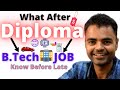 What After Diploma in India Hindi- Computer Science, Mechanical, Electrical, Civil)B.Tech/Job