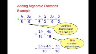 Algebraic fractions: Addition and subtraction