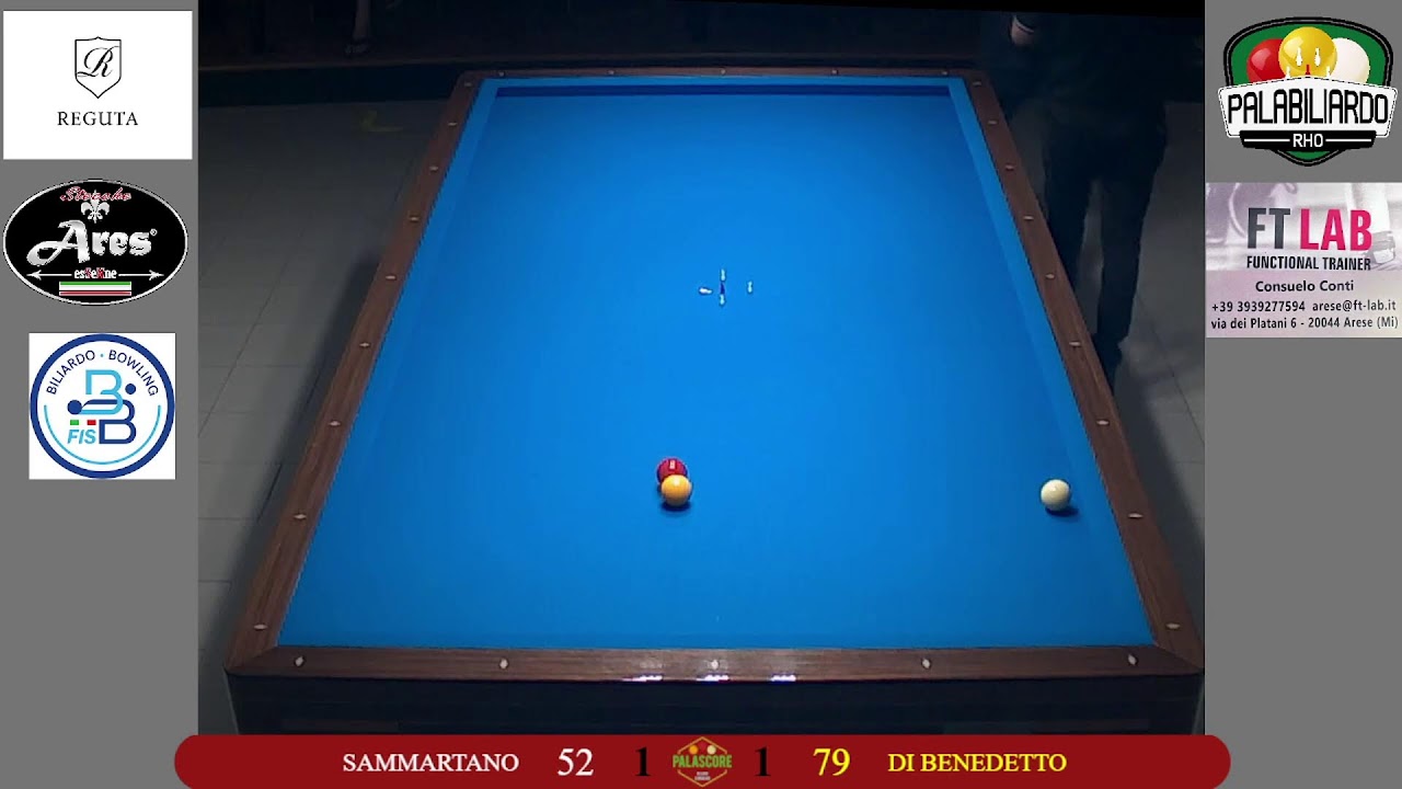 FINALI GARA 2/3 Cat - QUARTO DI FINALE - 26 Luglio 2026 - Biliardo 12 - DI BENEDETTO VS SAMMARTANO