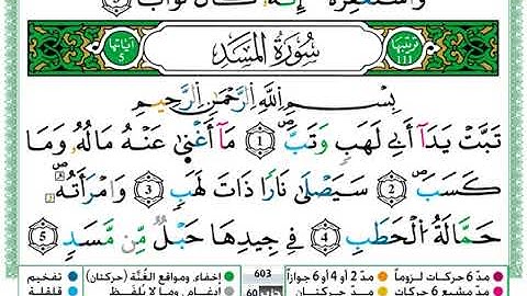 سورة المسد مكتوبة / حمزة الجزائري