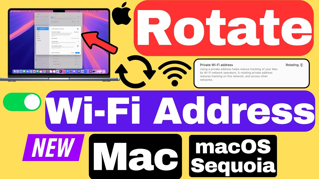 How to ROTATE WiFi Address on Mac In MacOS Sequoia (NEW) - MacBook Pro ...