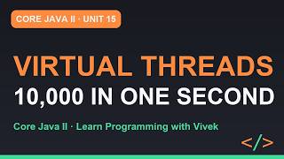 Core Java II: Virtual Threads: A Million Waiters | Unit 15