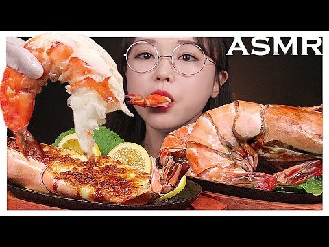 ASMR GIANT BLACK TIGER SHRIMP & GRILLED WITH BUTTER EATING SOUNDS MUKBANG [ENG SUB]