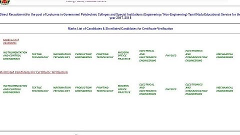 TRB Polytechnic - Mechanical Engineering - the Most expected CV list released now - 01-07-2022 10 pm