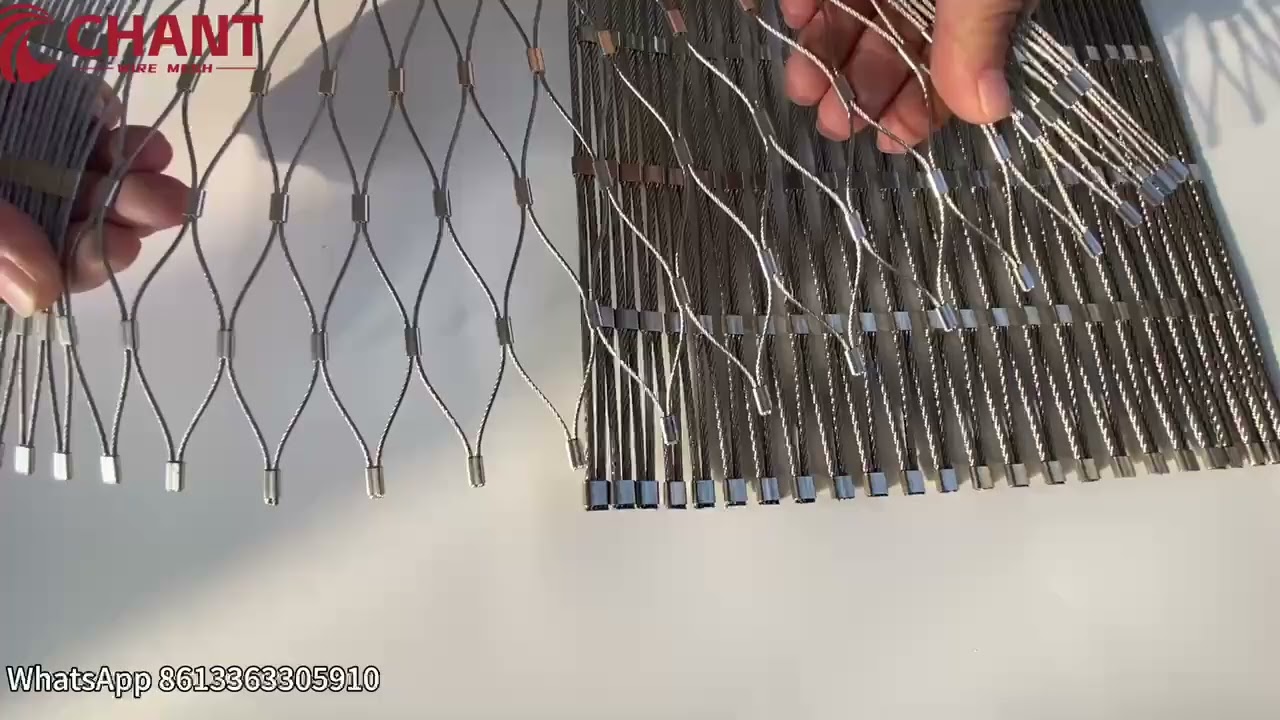 SS 304 316 Flexible Zoo Netting Monkey Cage Stainless Steel Wire Rope Mesh For Zoological Garden