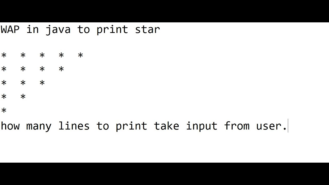 print star in java from max to min - YouTube